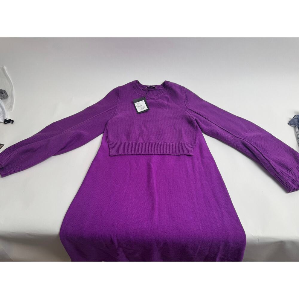 Sonia by Sonia Rykiel Purple Wool Cashmere Knit Sweater Dress Size FR 40 / US M